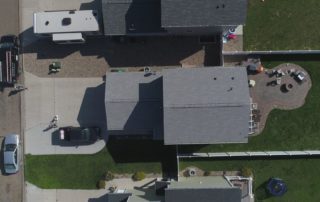 Overhead view of a finished roof